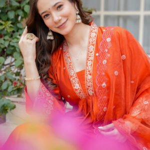 Saffron Glow Kurta Set - Image 3