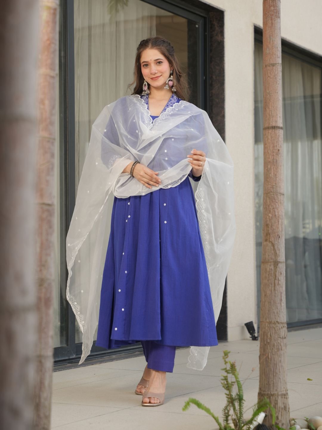 Azure Elegance Anarkali Kurta Set - Image 6