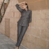 Charcoal Grey Chanderi Co-ord Set