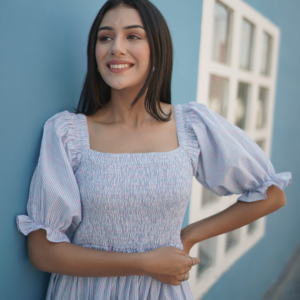 Cotton Dobby Smocked Midi Dress - Image 3