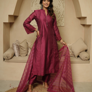 Gulaab Khass Chanderi Kurta with Dupatta and Pants - Image 5