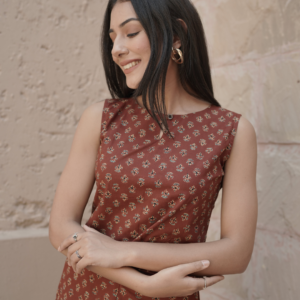 Block Printed Co-ord Top and Palazzo with Shrug - Image 3