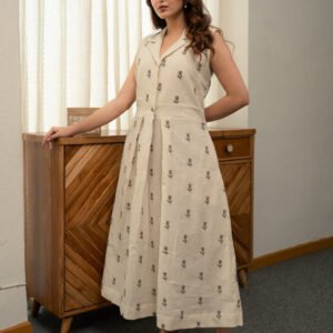 Cotton Linen Embriodery Dress