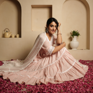 Shahi Gulaab Anarkali Kurta with Dupatta and Pants - Image 4