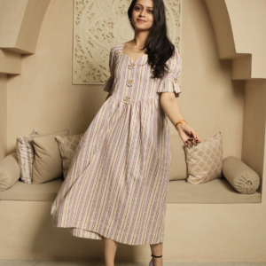 Mauve Stripes Dress - Image 4