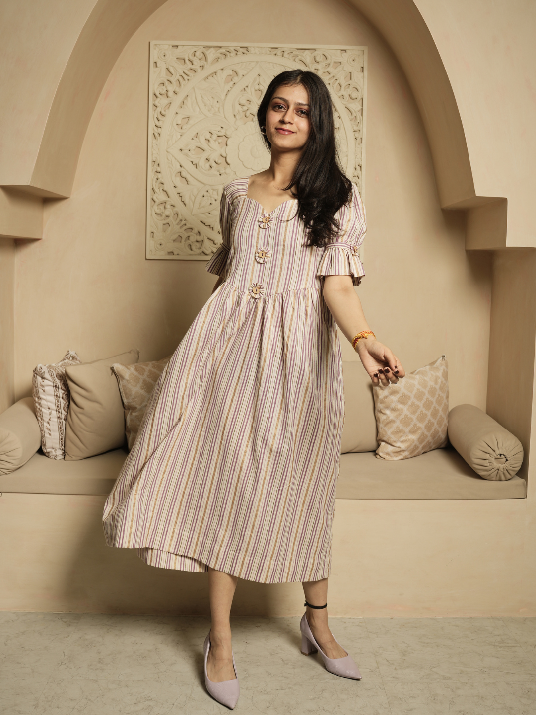 Mauve Stripes Dress - Image 4