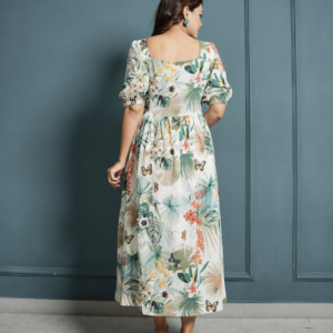 Alternative view of Flower Crinkle Crepe Dress with Lace