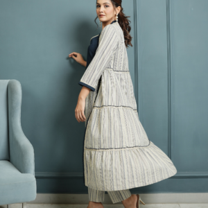 Alternative view of Indigo Crop Top And Pant with Cotton Linen Shrug