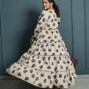 Alternative view of RAYON INNER DRESS WITH POPLIN BLOCK PRINT SHRUG