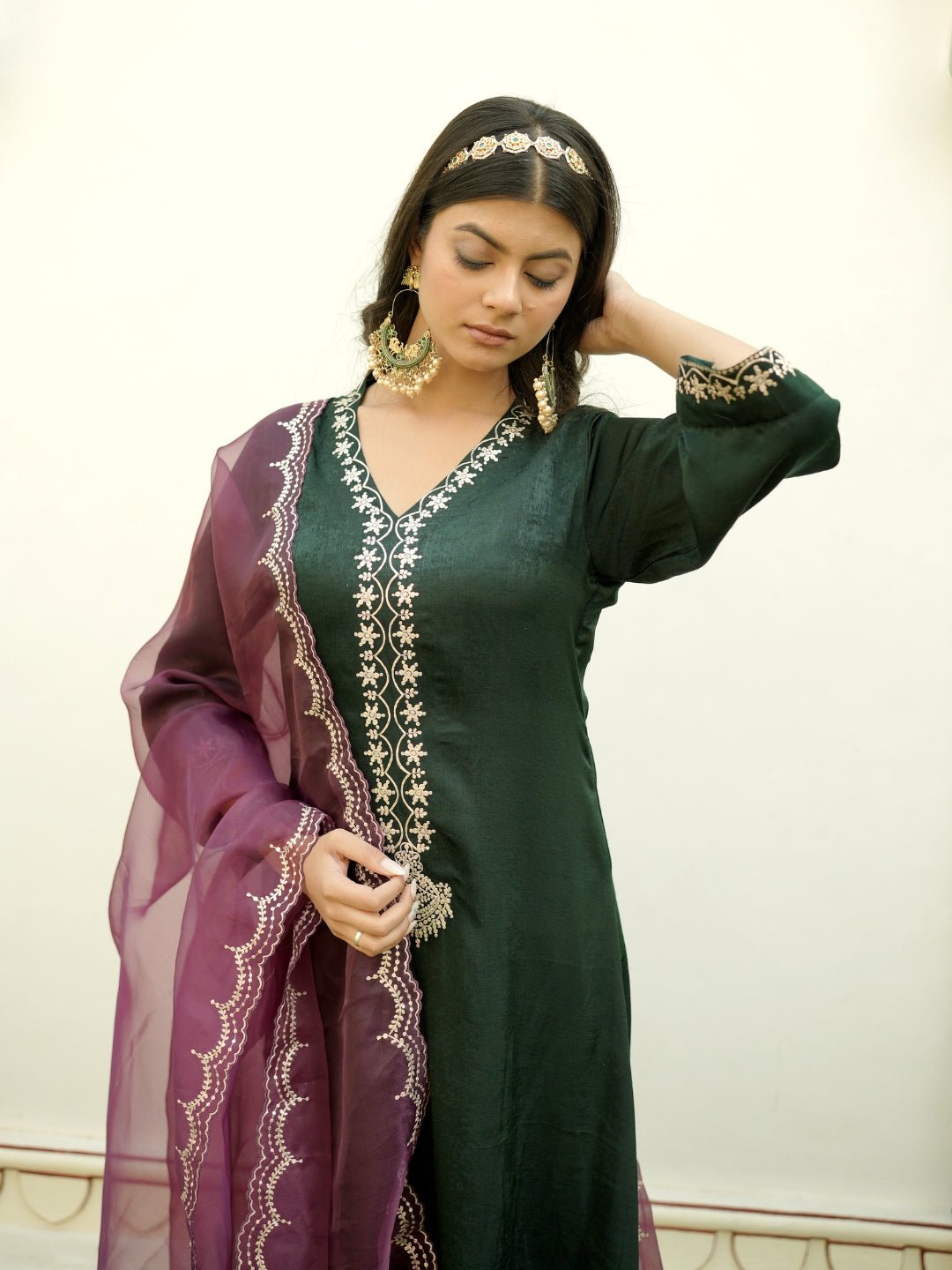 Emerald Elegance Kurta Set - Image 6
