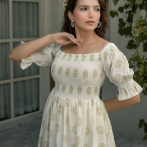 Lemon Sorbet Block Printed Dress - Image 4