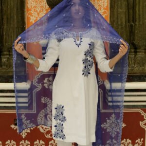 White Kurta Set with Embriodery - Image 6