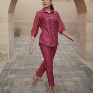 Chanderi Pink Co-Ord Set - Image 4