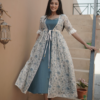 Chanderi Block Print Shrug with Inner Dress