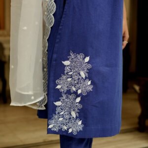 Ocean Breeze Kurta Set With Embriodery - Image 5