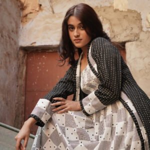 Heart Block Print Inner with Polka Dot Print Shrug - Image 4
