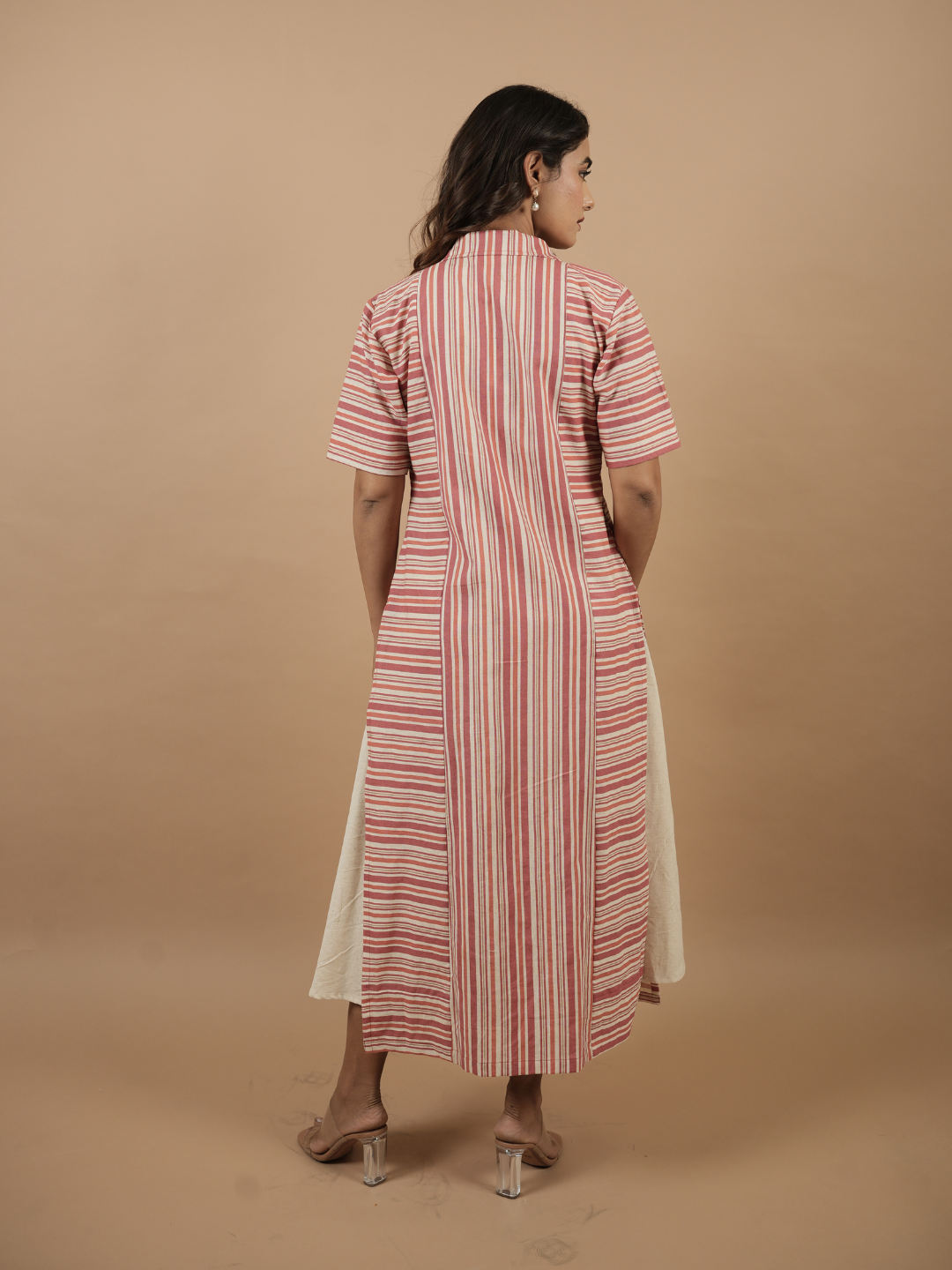 Coral Stripes Shrug Dress - Image 2