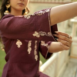 Crimson Luxe Kurta Set - Image 3