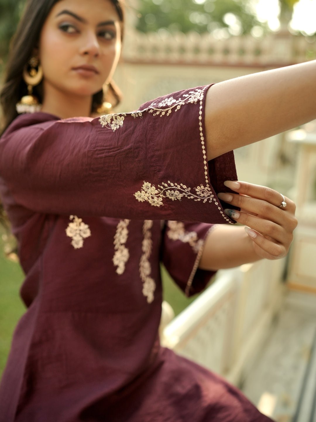 Crimson Luxe Kurta Set - Image 3