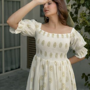 Lemon Sorbet Block Printed Dress - Image 7