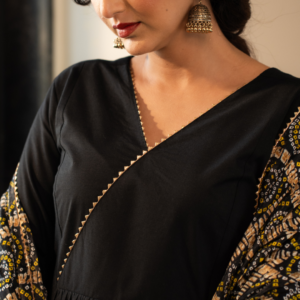 Black Rayon Suit with Pittan Work - Image 3