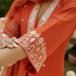 Saffron Glow Kurta Set - Image 6