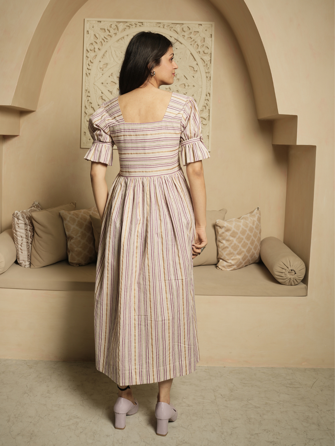 Mauve Stripes Dress - Image 2