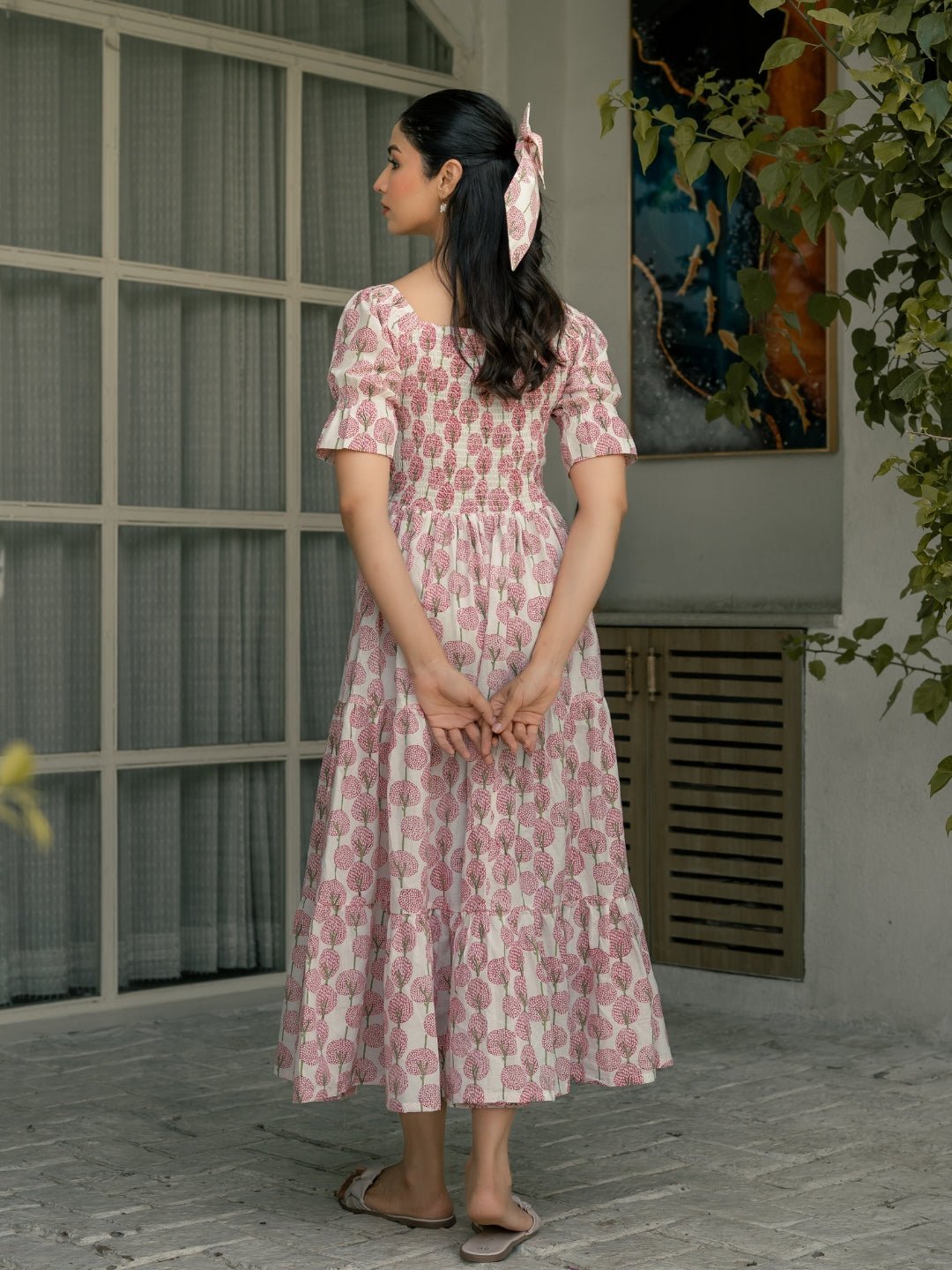 Rosy Petals Block Printed Dress - Image 2