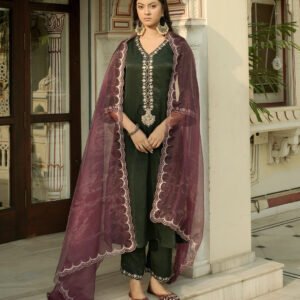 Emerald Elegance Kurta Set - Image 2