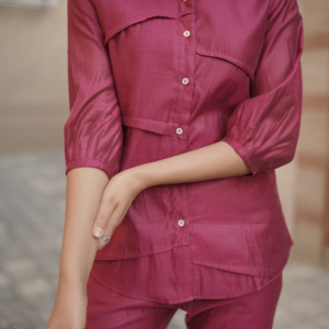 Chanderi Pink Co-Ord Set - Image 3
