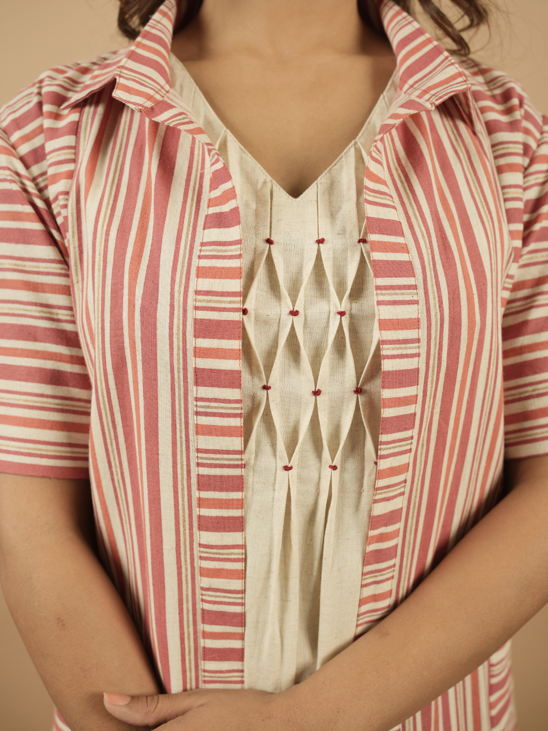 Coral Stripes Shrug Dress - Image 3
