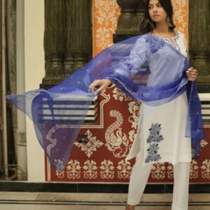 Alternative view of White Kurta Set with Embriodery