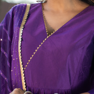 Amethyst Aura Chanderi Anarkali Kurta Set - Image 7