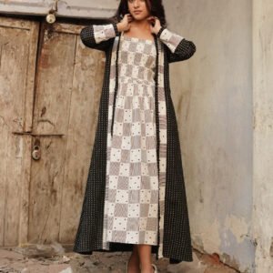 Heart Block Print Inner with Polka Dot Print Shrug - Image 6