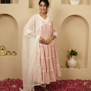 Shahi Gulaab Anarkali Kurta with Dupatta and Pants - Image 6