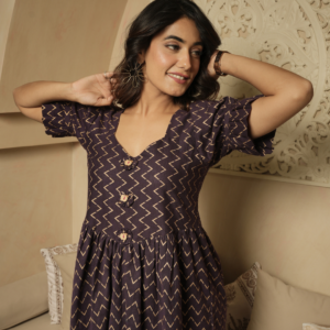 Purple Chevron Dress - Image 5
