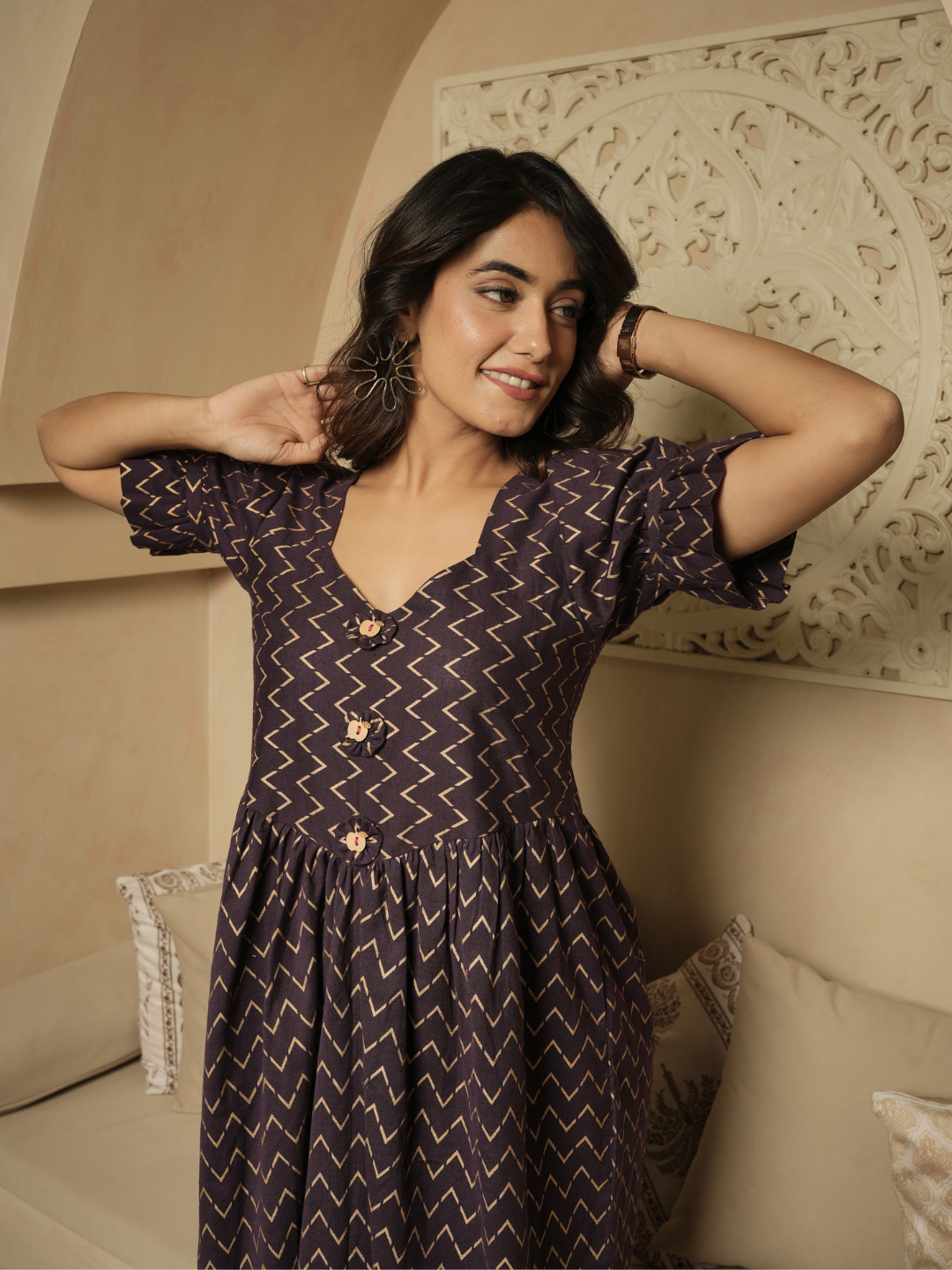 Purple Chevron Dress - Image 5