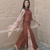Block Printed Co-ord Top and Palazzo with Shrug