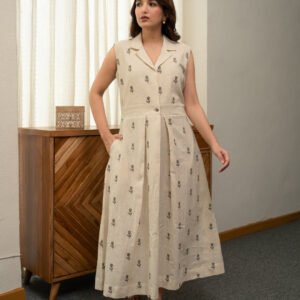 Cotton Linen Embriodery Dress - Image 5