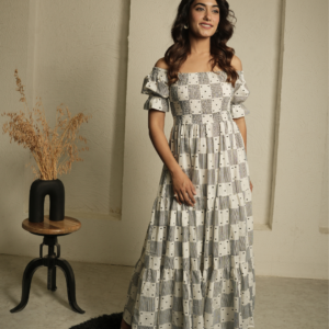 Little Heart Block Print Dress