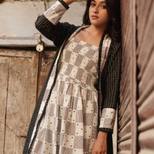 Heart Block Print Inner with Polka Dot Print Shrug - Image 3