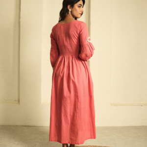 Alternative view of Coral Dress with Lace Detailing