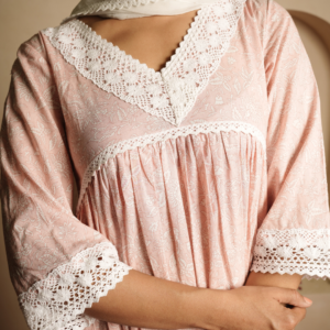 Shahi Gulaab Anarkali Kurta with Dupatta and Pants - Image 3