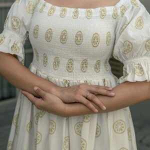 Lemon Sorbet Block Printed Dress - Image 3