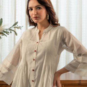 Chanderi Dress with Embroidery - Image 6