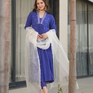 Azure Elegance Anarkali Kurta Set