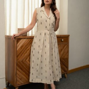 Cotton Linen Embriodery Dress - Image 7