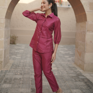 Chanderi Pink Co-Ord Set - Image 5