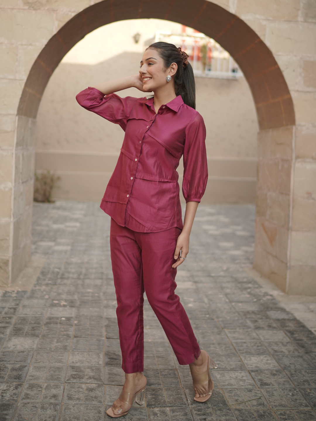 Chanderi Pink Co-Ord Set - Image 5