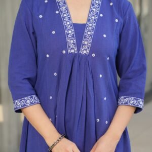 Azure Elegance Anarkali Kurta Set - Image 3